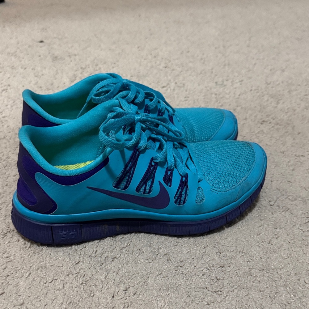 Nike Teal and Purple Sneakers